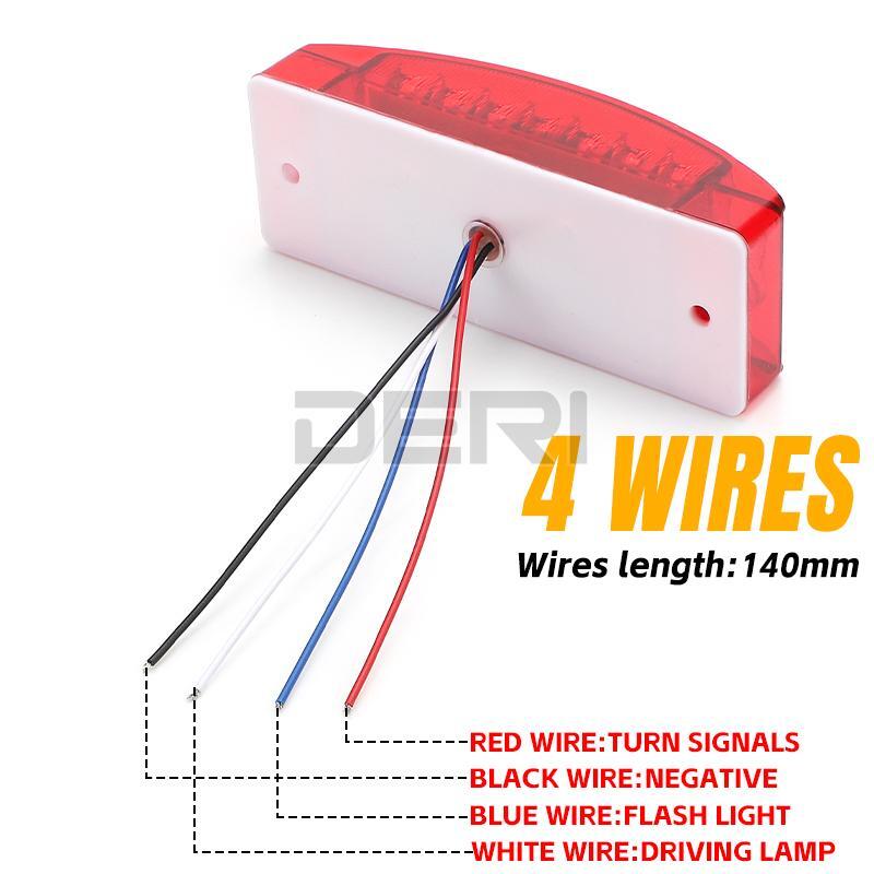 4PC 5″ Red LED Side Marker Lights Truck Trailer Tail Turn Signal Brake Clearance