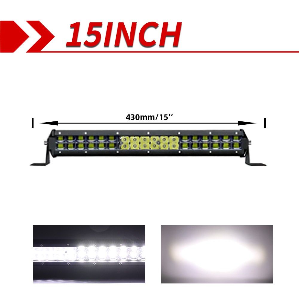 LED Light Bar Spot Flood Combo Offroad Truck SUV ATV 48″33″28″24″20″15″ Dual Row