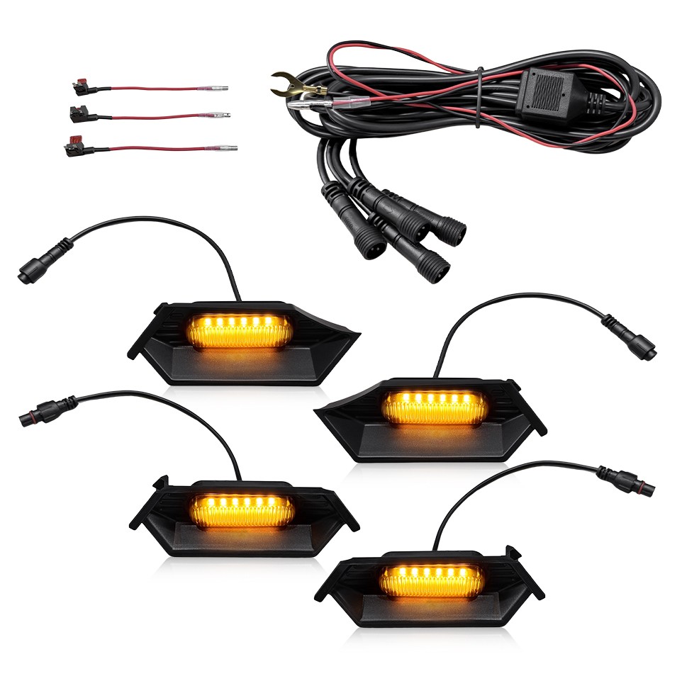 LED Grille Lights Lamp Amber Lamp Smoked Lens For 2024 2025 Toyota Tacoma TR D