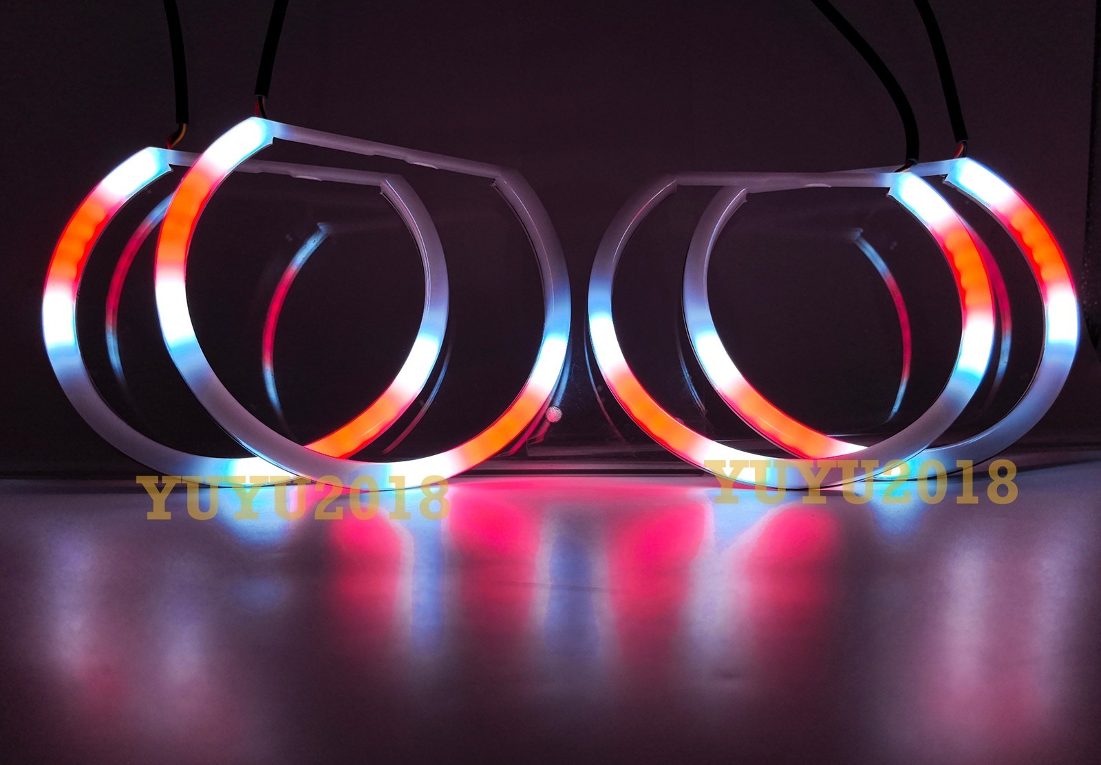 Dream color halo ring Flow series Chasing RGB LED Turn Signal Bluetooth DRL lamp