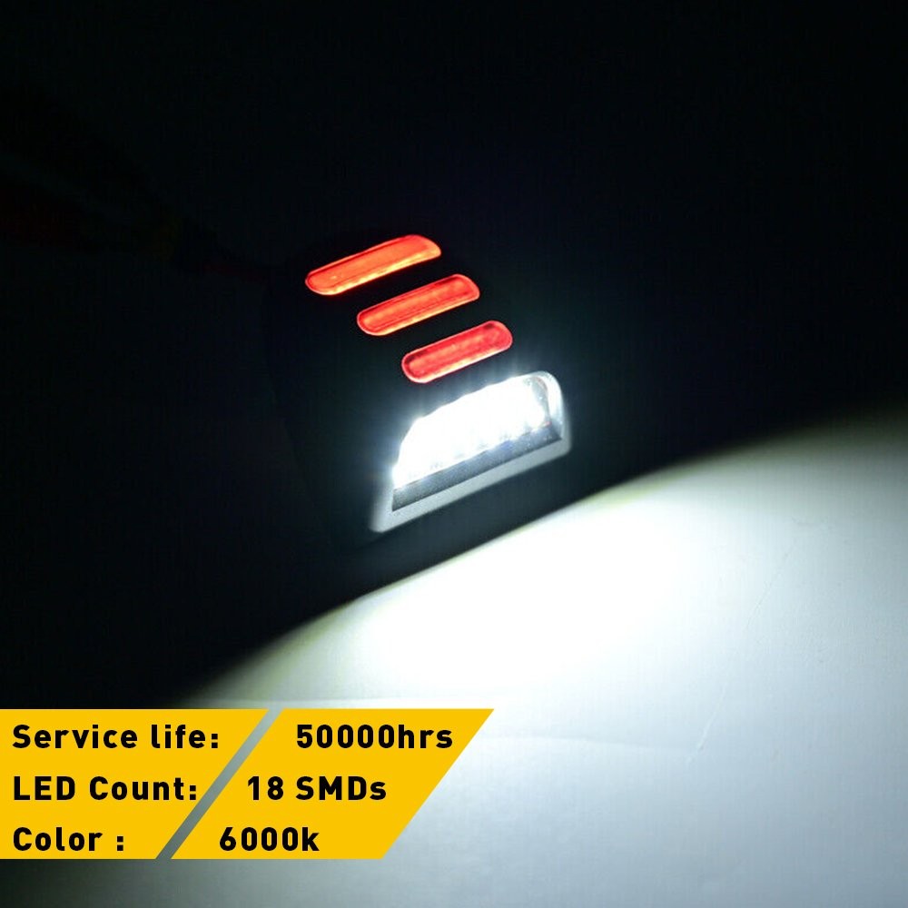 For Chevy GMC Silverado Sierra 1500 2500 LED Plate License Light Red DRL Tube 2x