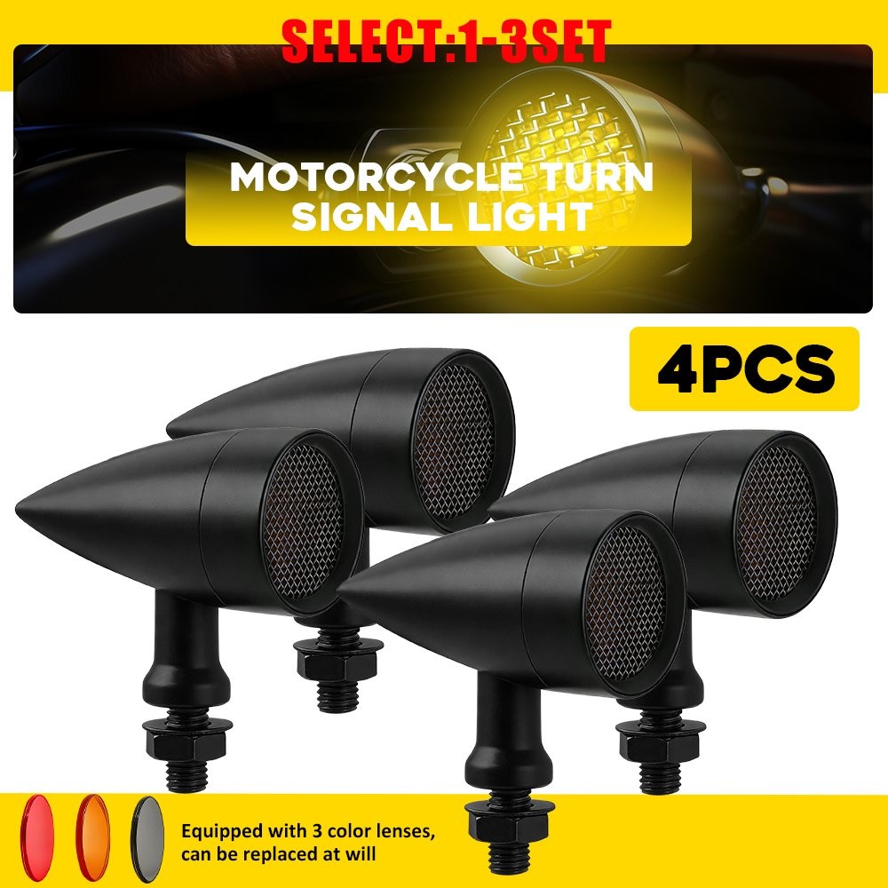 Amber LED Turn Signal Blinker Indicator Lights For Honda Motorcycle bikes 4-12X
