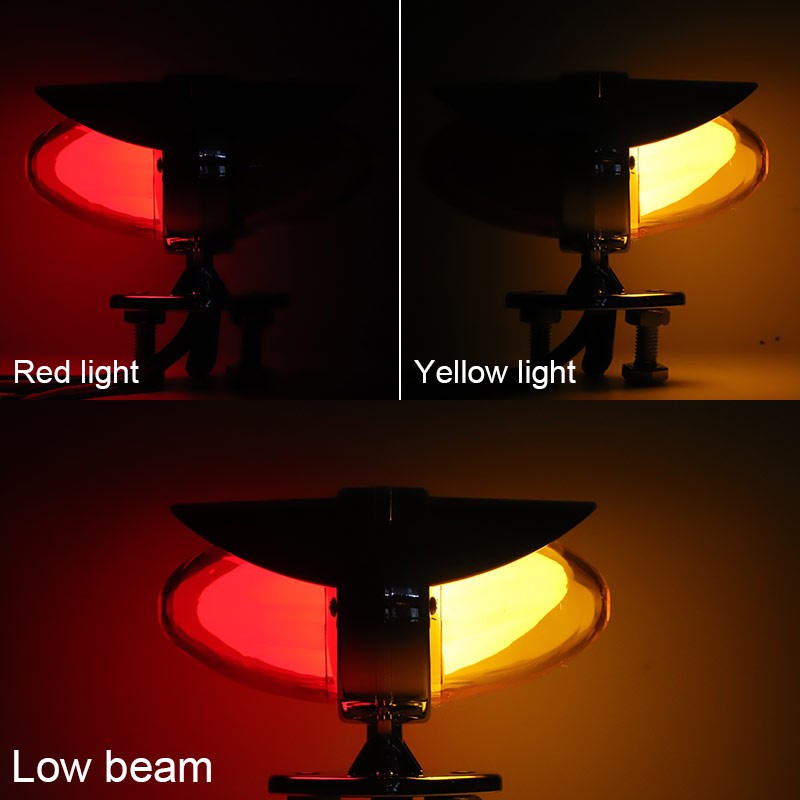 2x Amber Red LED Watermelon Pedestal Fender Lights Dual Face Lamp Truck Trailer