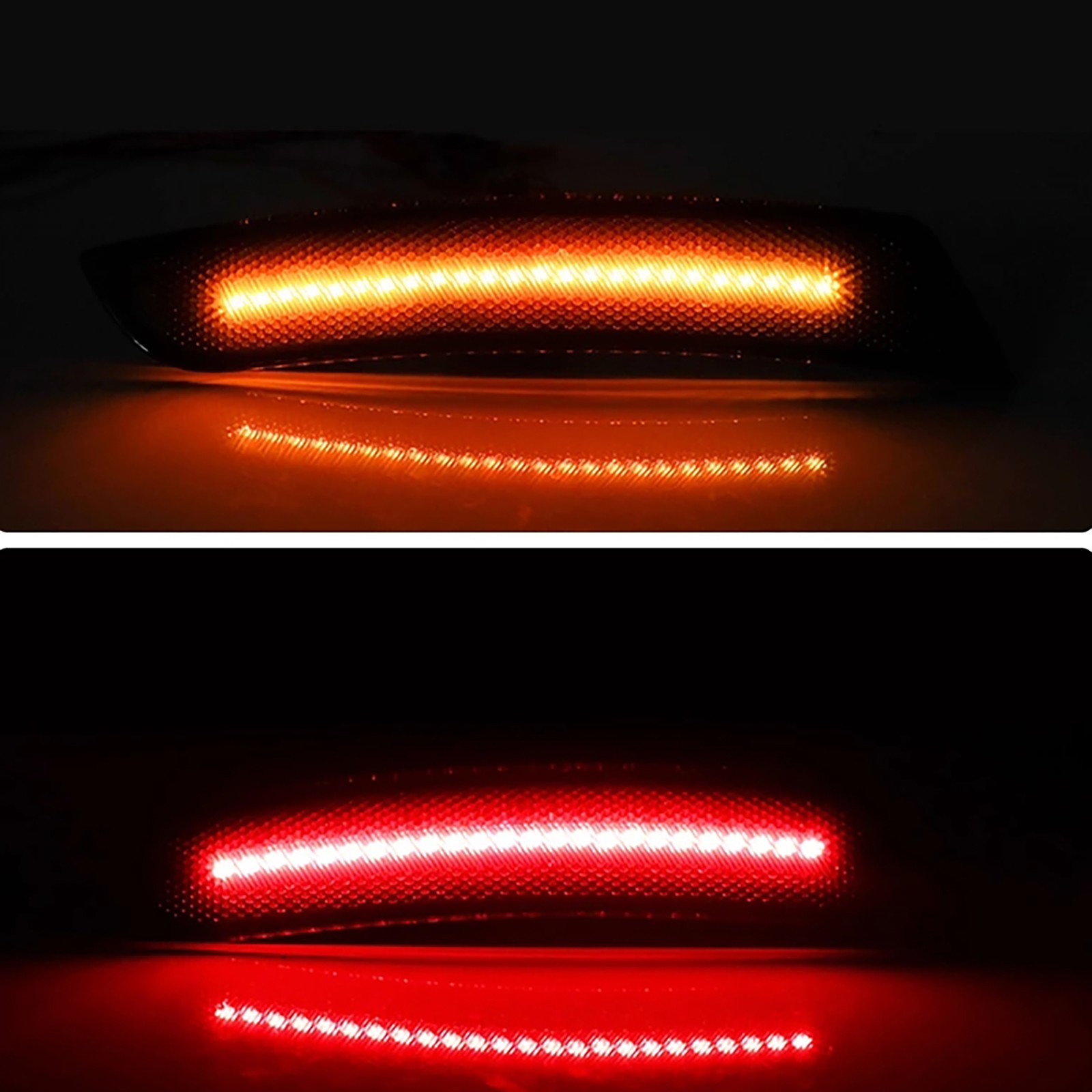 4PC Smoked Front Amber Rear Red LED Side Marker Light For 2016-2023 Chevy Camaro