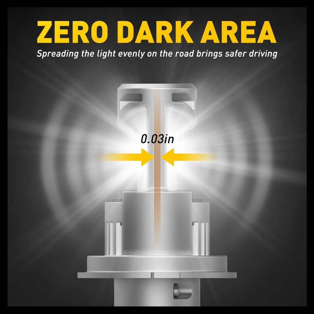 2X H4 9003 LED Headlight Bulbs Kit Light High Low Beam 6000K HB2 7000LM 90W Q16