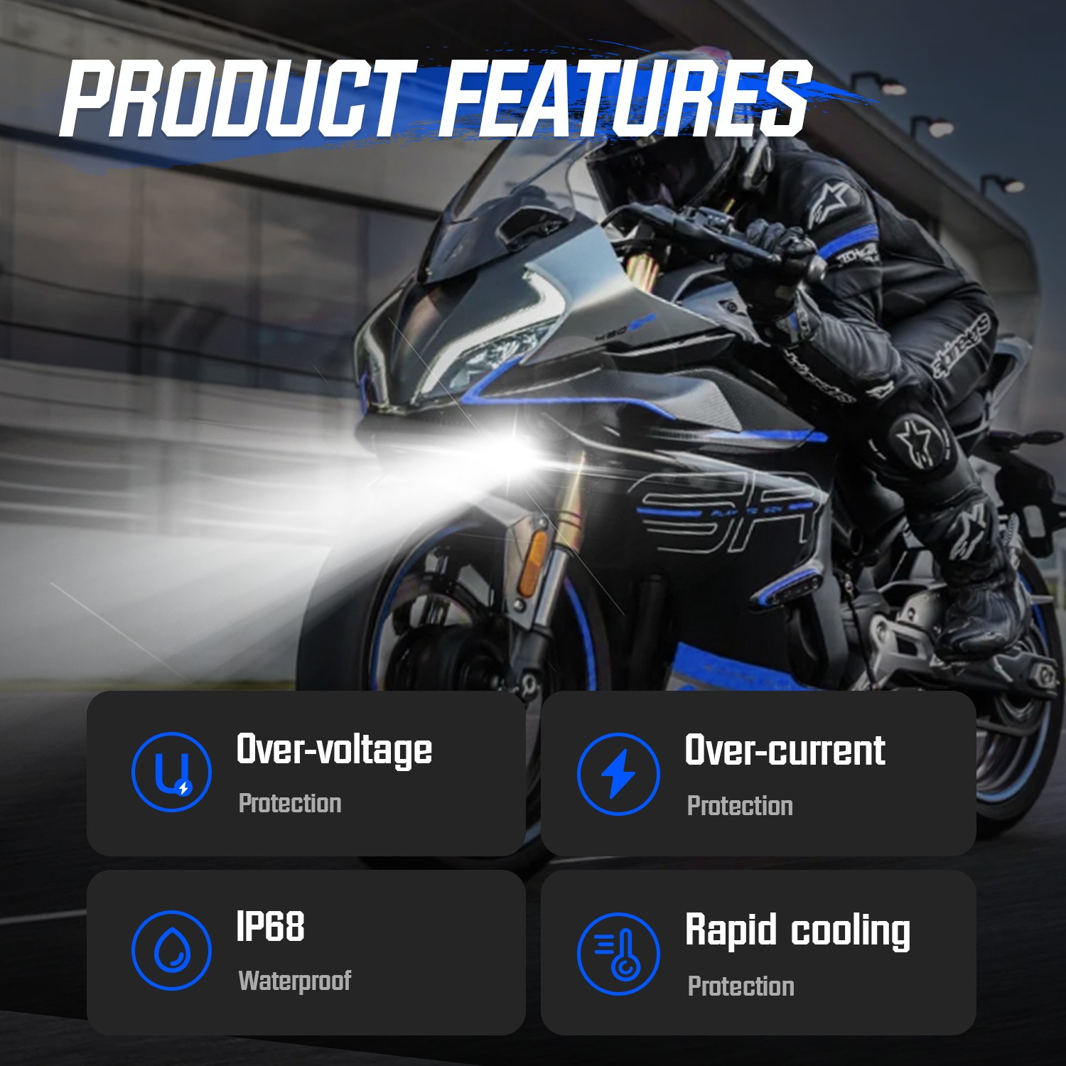 NOVSIGHT 5inch Motorcycle Driving Fog Light White/Yellow LED Pod Projector Light