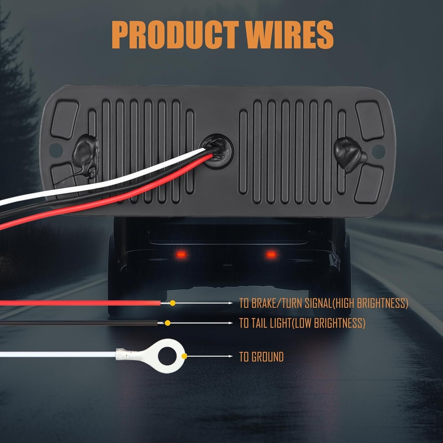 Aluminum Housing Red LED Trailer Lights Pack of 2 Waterproof Surface Mount DOT