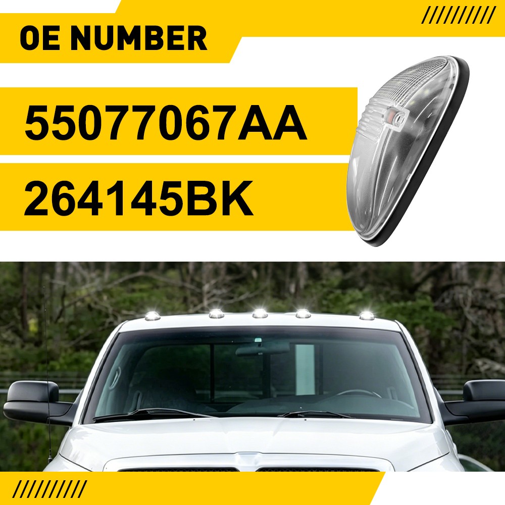5X Clear White LED Roof Cab Running Signal Lights For Dodge Ram 1500 2500 99-02
