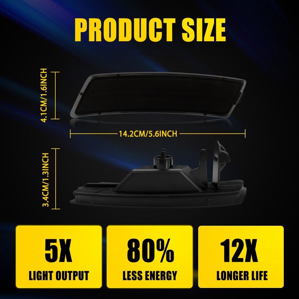 For 2018-2023 Volkswagen Tiguan Front Left&Right White LED Side Marker Light EPU
