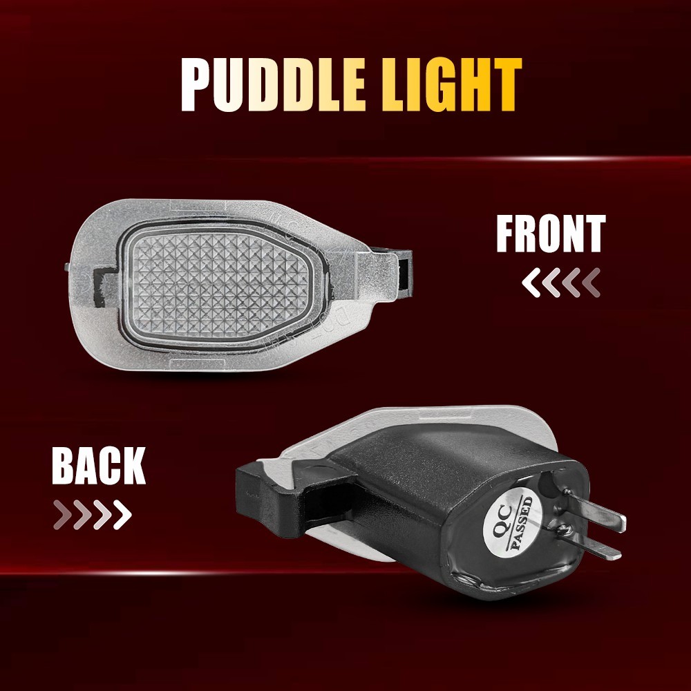 Front Left & Right White LED Clear Lens For 2013-2014 Mustang Under Mirror Lamps