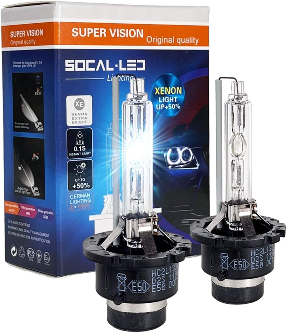 D2S 35W Xenon HID Headlight Bulbs – 8000K Ice Blue – 66040 66240 85122 OEM Hi…