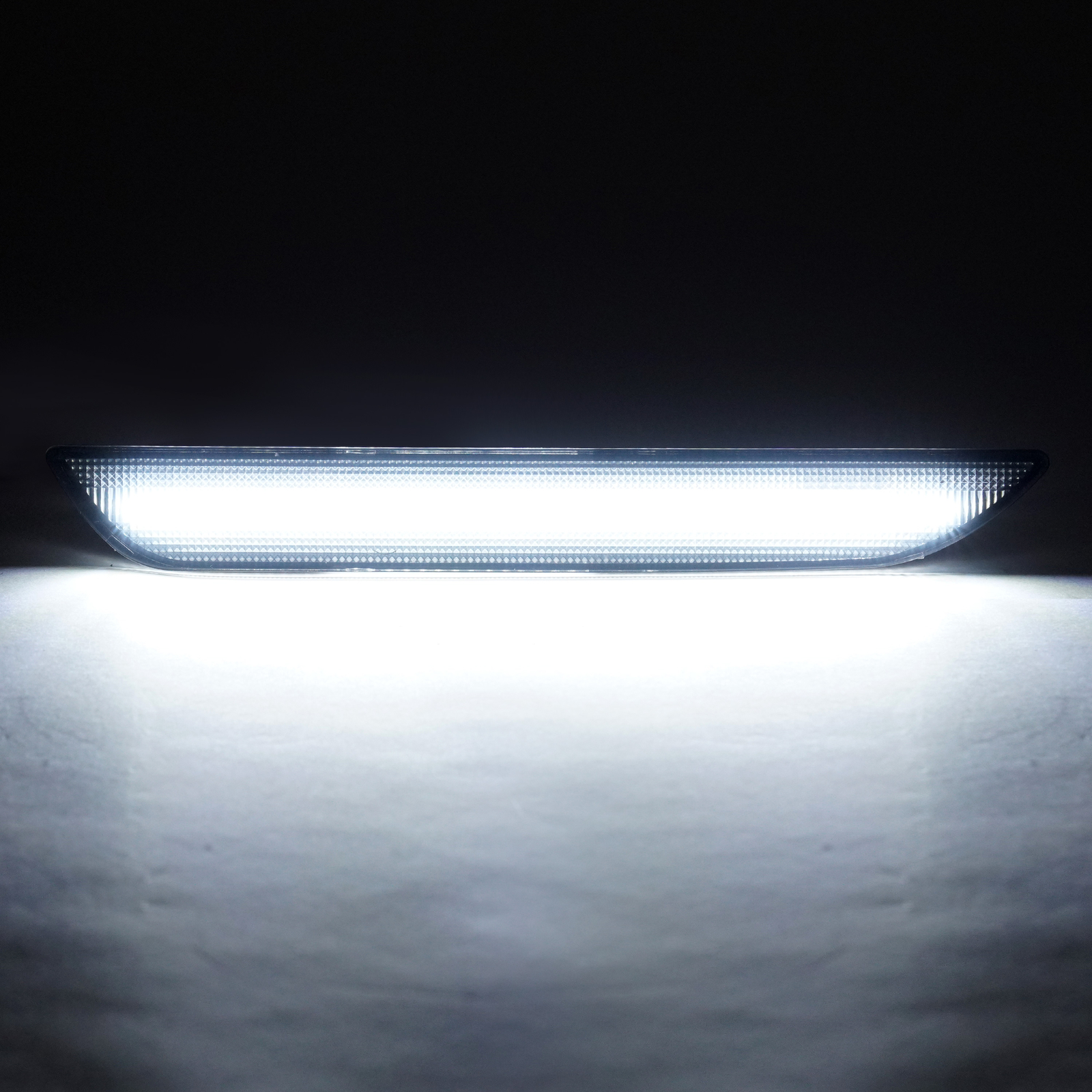 2PCS White LED Side Marker Lights Rear For Ford Mustang 2015-2023 Smoked Lens