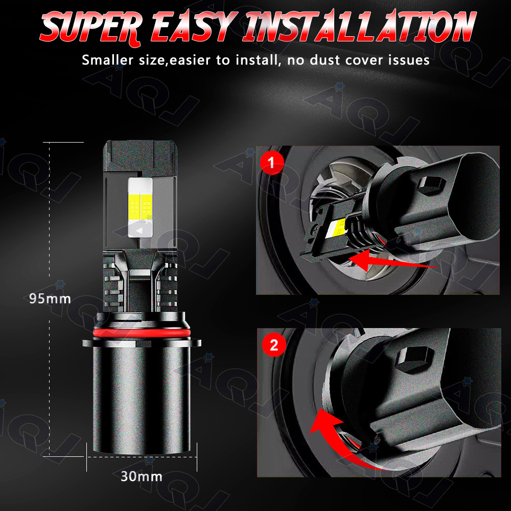 AQJ 9007 HB5 LED Headlight Bulbs High Low Beam 60000LM White Super Bright 2X
