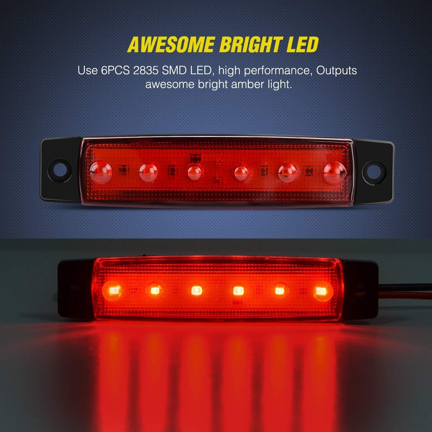 High Brightness 10 PCS LED Side Indicator Lights for 12V Vehicles – Waterproof
