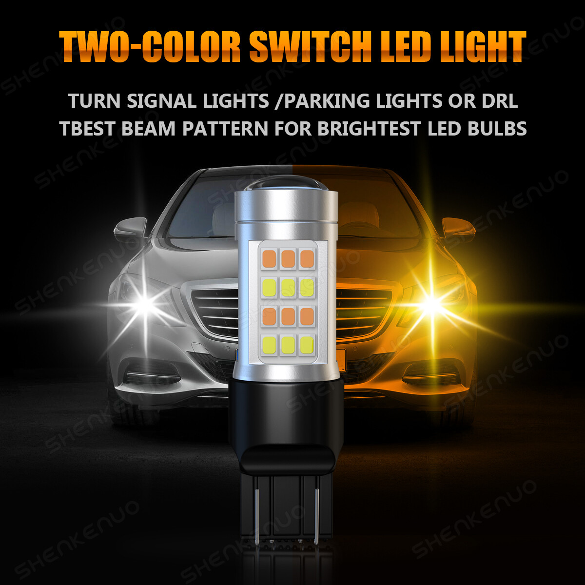 Front/Rear Turn Signal Light Amber 7443 LED Bulb For Honda Accord Civic