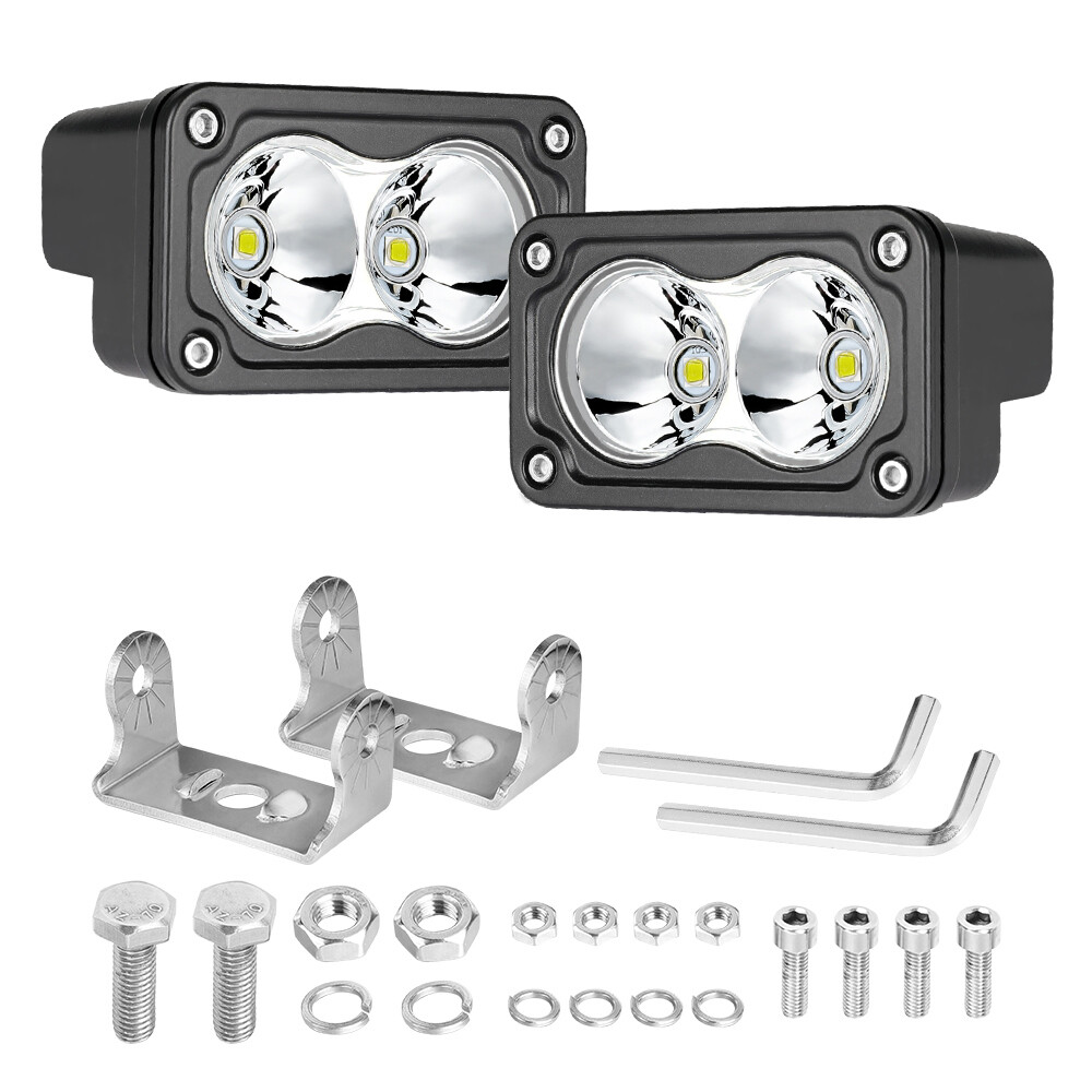 2x 3″Inch Work Driving Lights Spot Off Road LED Cube Pods Truck Bumper Light Bar