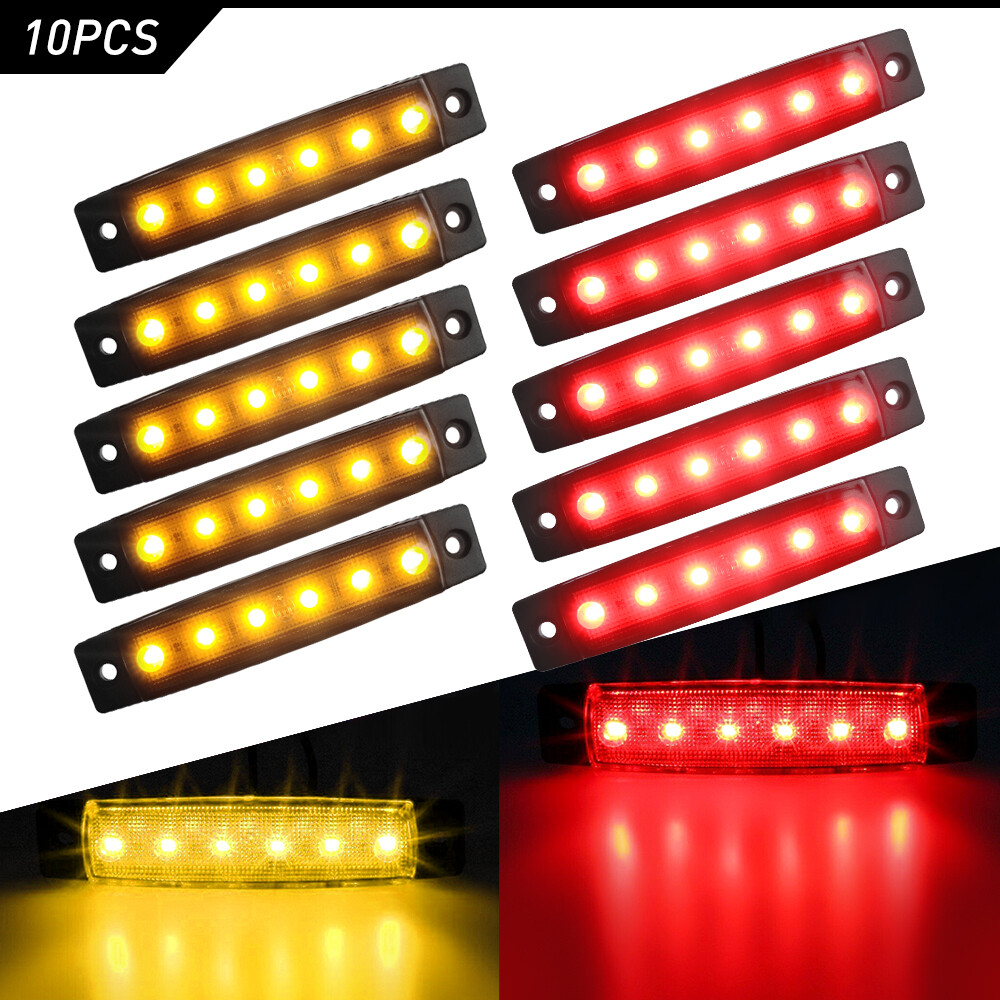 Amber/Red Smoked Strip LED Running Light For Trailer Signal light Waterproof US