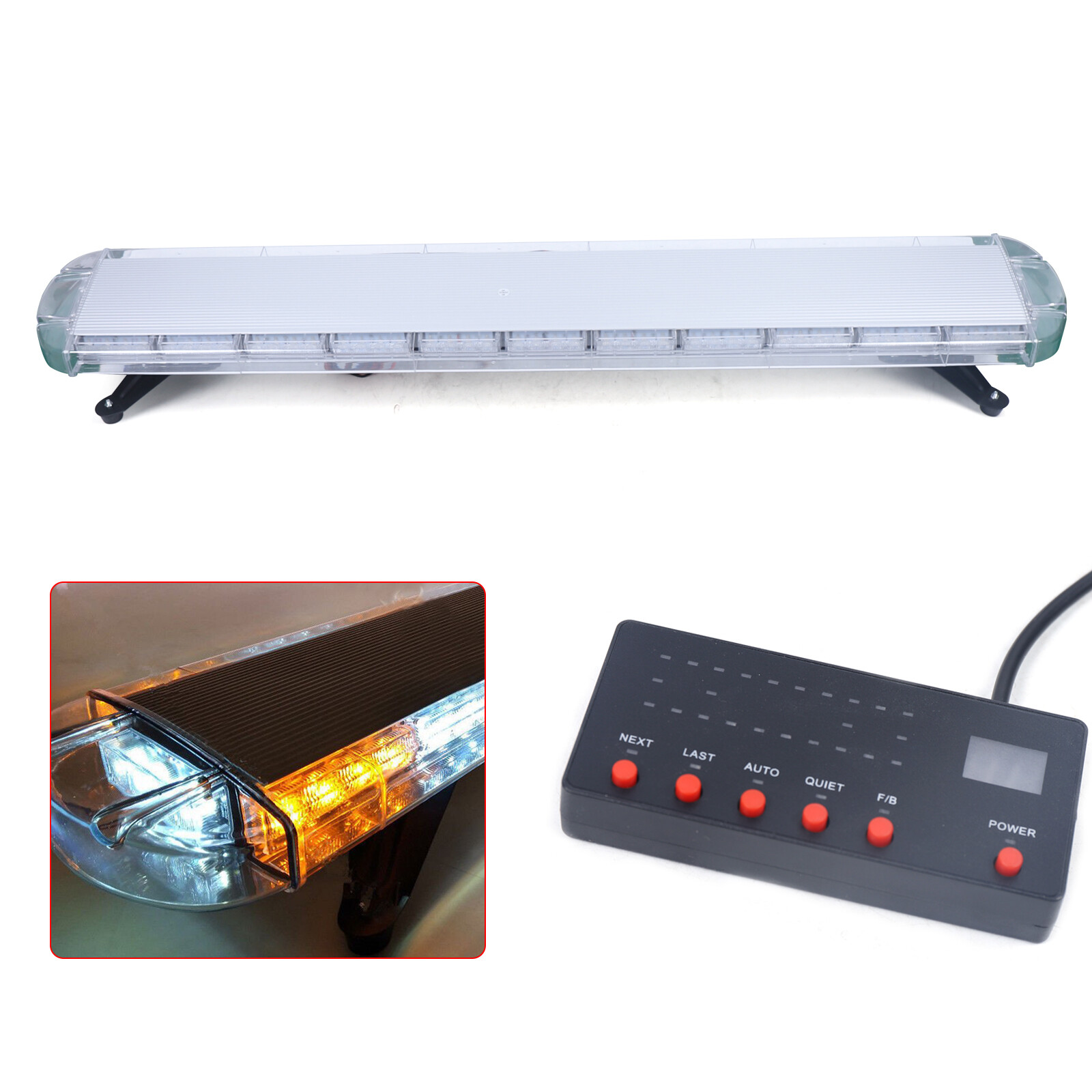 96-LED Light Emergency Beacon Warn Light Bar Tow Truck Response Strobe DC12-24V