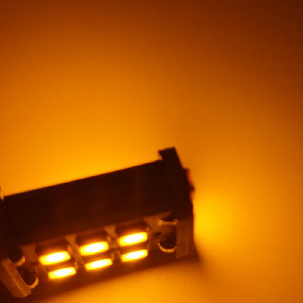 2X Amber Yellow T15 2835 15LED Car Indicator Turn Signal Wedge Light Bulb 10-30V