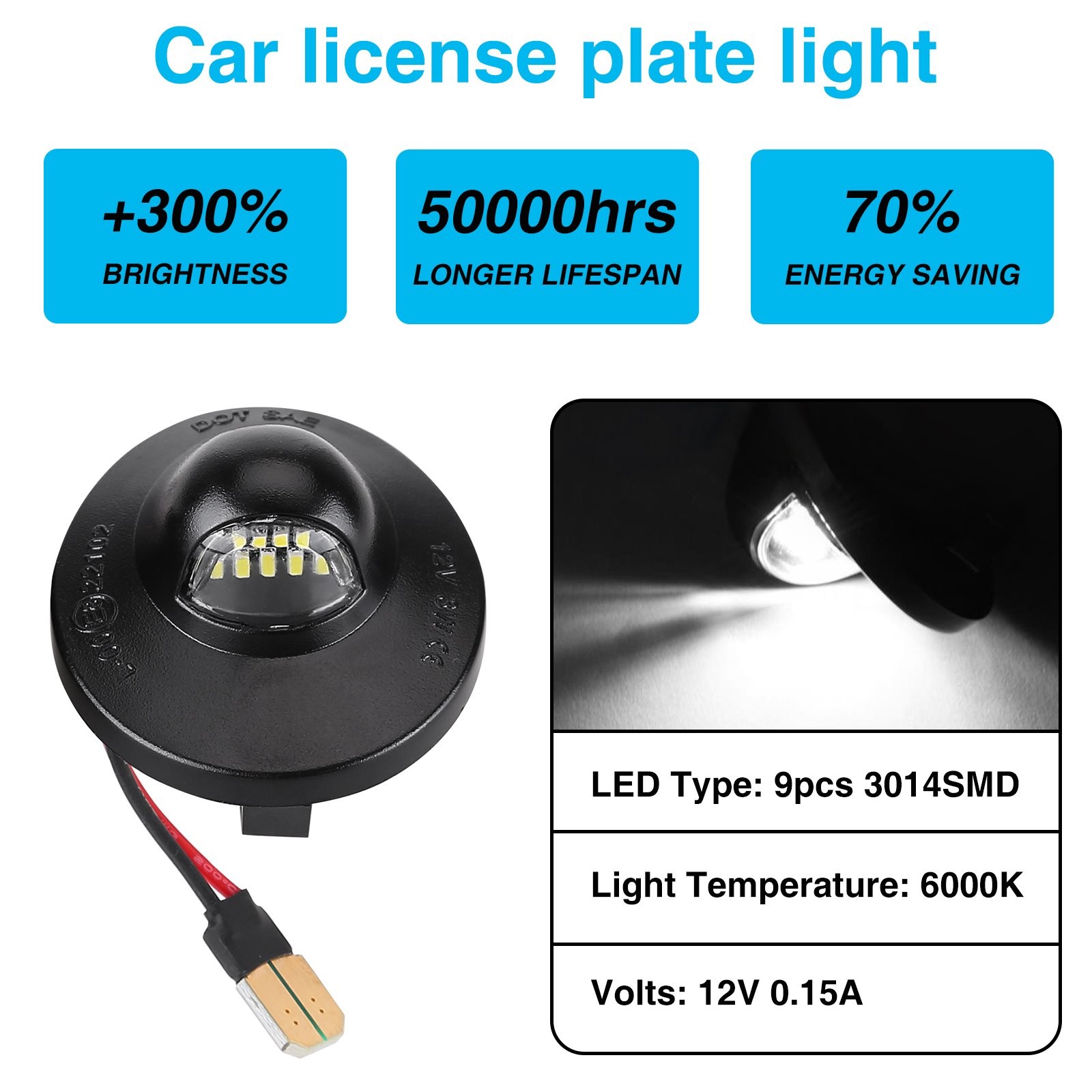 2X LED License Plate Light Tag Lamp bright For Ford F-150 F-250 F-350 F-450 F550