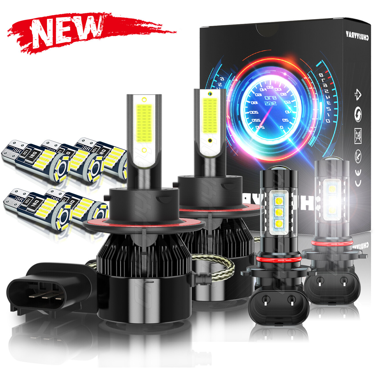 For Chrysler Aspen 2007-2009 Combo 9008 H13 9145 LED Headlight Fog Light Bulbs