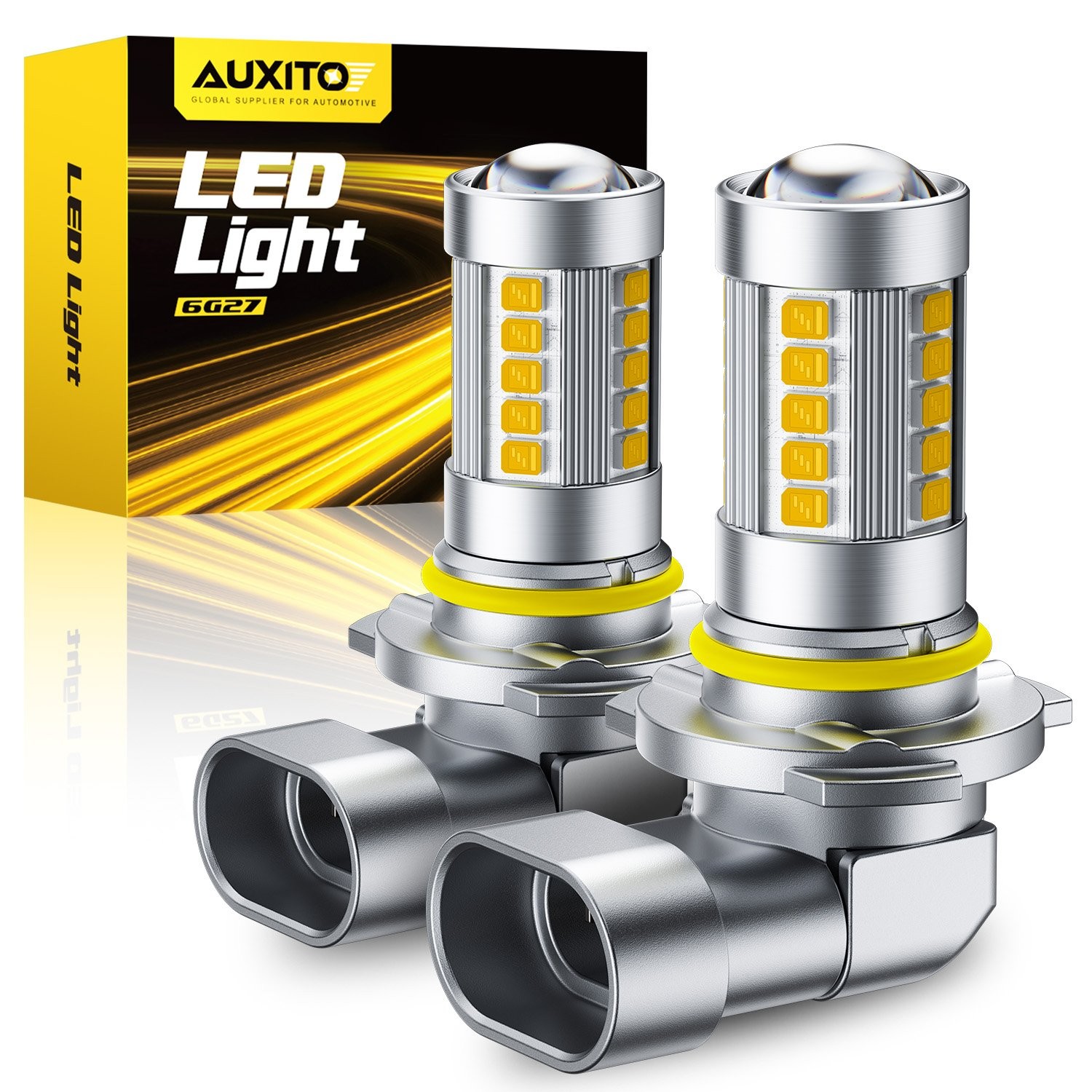 2PCS H10 LED Headlight Driving Fog Bulbs High Low Beam 3000K Amber Super Bright