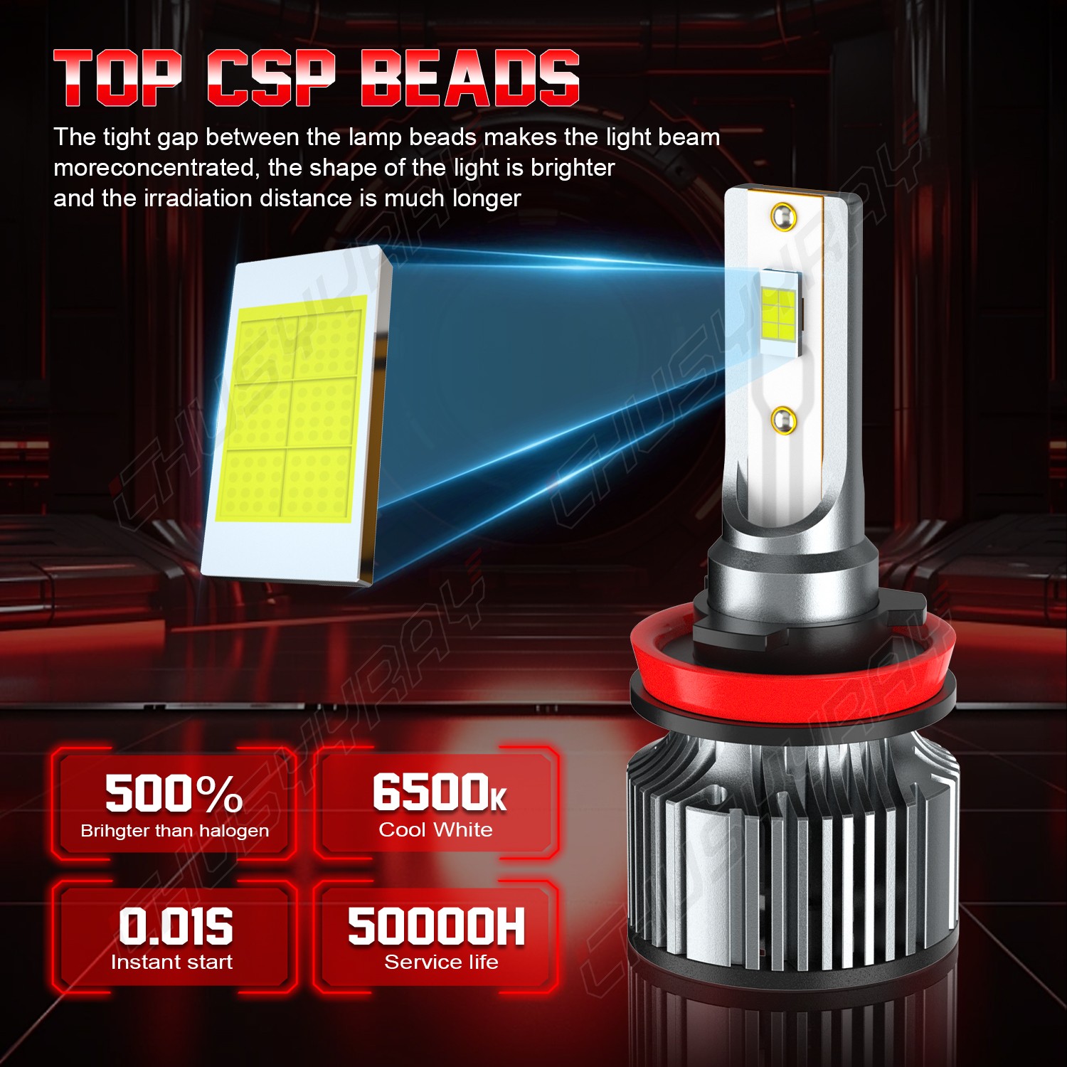 Combo 9005+H11 LED Headlight Super Bright Bulbs Kit White 720000LM High/Low Beam