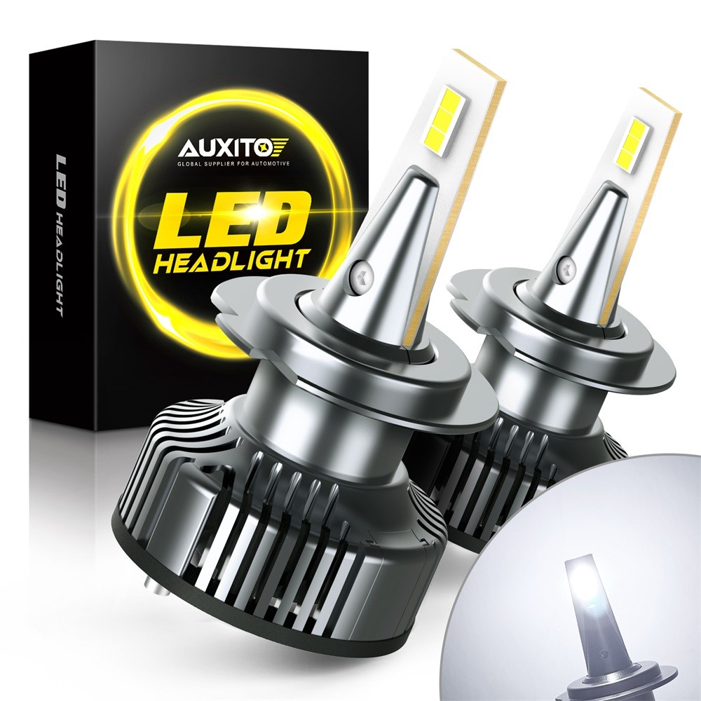 Pair AUXITO H7 Headlight LED Bulb 20000LM Set White 6500K High Low Beam Canbus