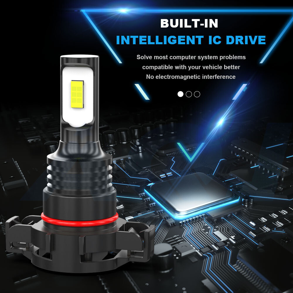 9012/HIR2 H16/5202 LED Headlight Fog Light Kit Bulbs White 6000K Plug&Play 4Pack