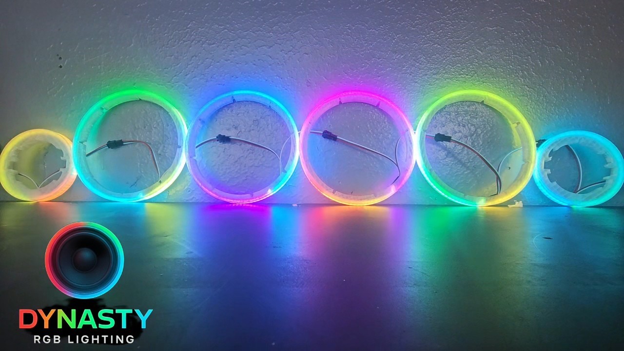 DYNASTY RGB LIGHTING 4 -6.5 “ Rgb Rings 2-3″ Tweeter Rgb Combo 12V