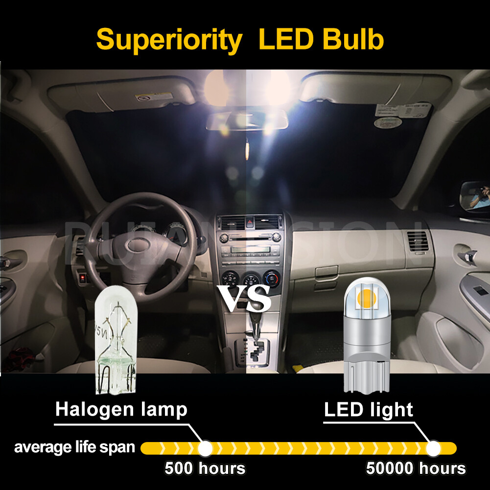T10 3030 2 LED Bulb Car Trunk Light W5W Instrument Panel Light 200lm 6V/12V/24V