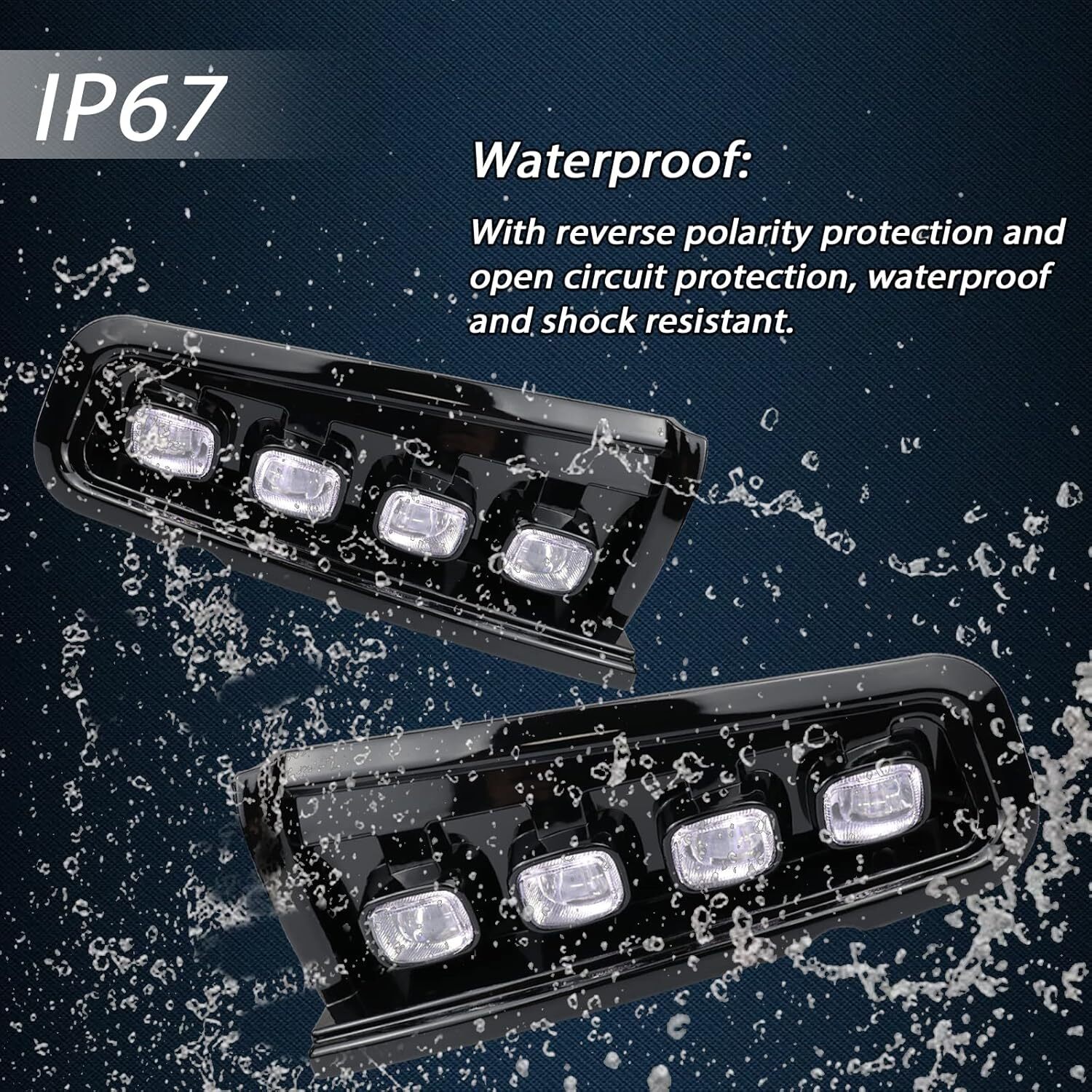 For Ford Bronco Raptor 2021-2023 LED DRL Daytime Running Fog Light w Turn Signal