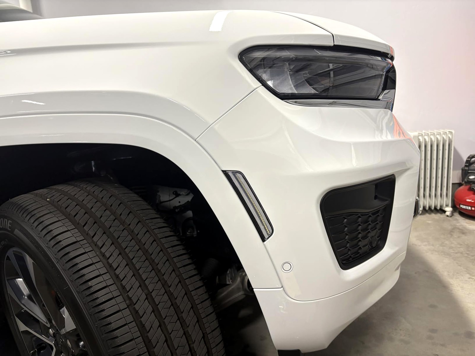 Clear Lens White Full LED Front Bumper Side Marker Lights For 21+ Grand Cherokee
