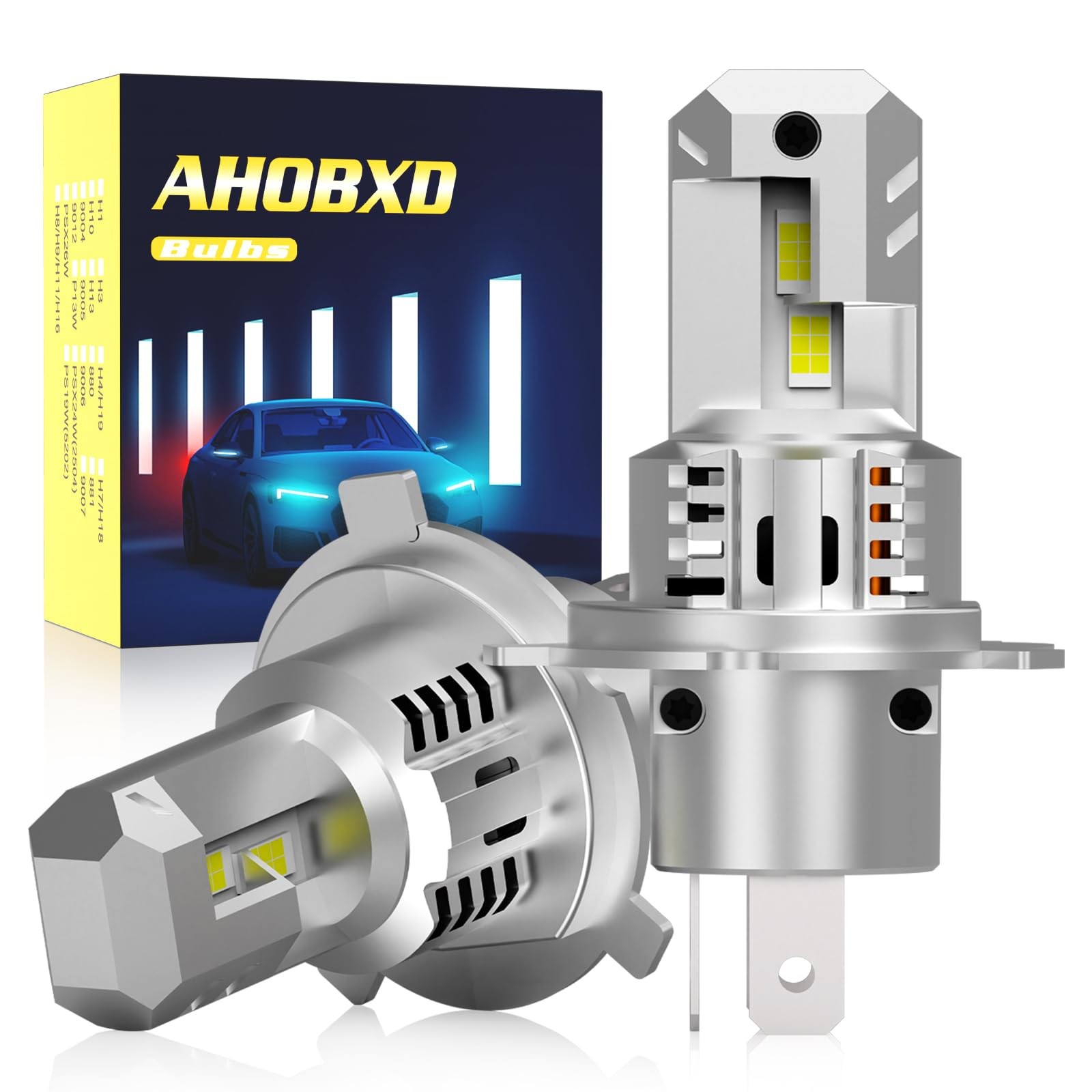 Super Bright H4/9003 Car Light Bulbs 60000LM 100000hrs Lifespan Plug & Play 2