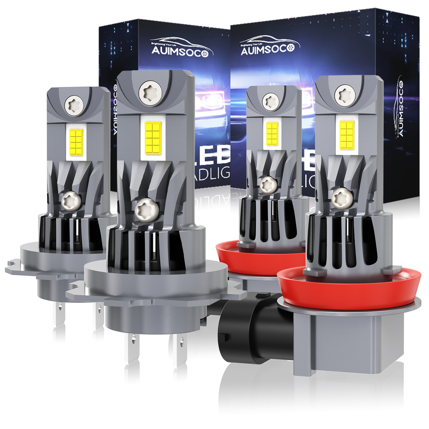 For 2008-2009 Kia Amanti Combo H7 H11 LED Headlight Bulbs Hi Lo Beam 50000 hours