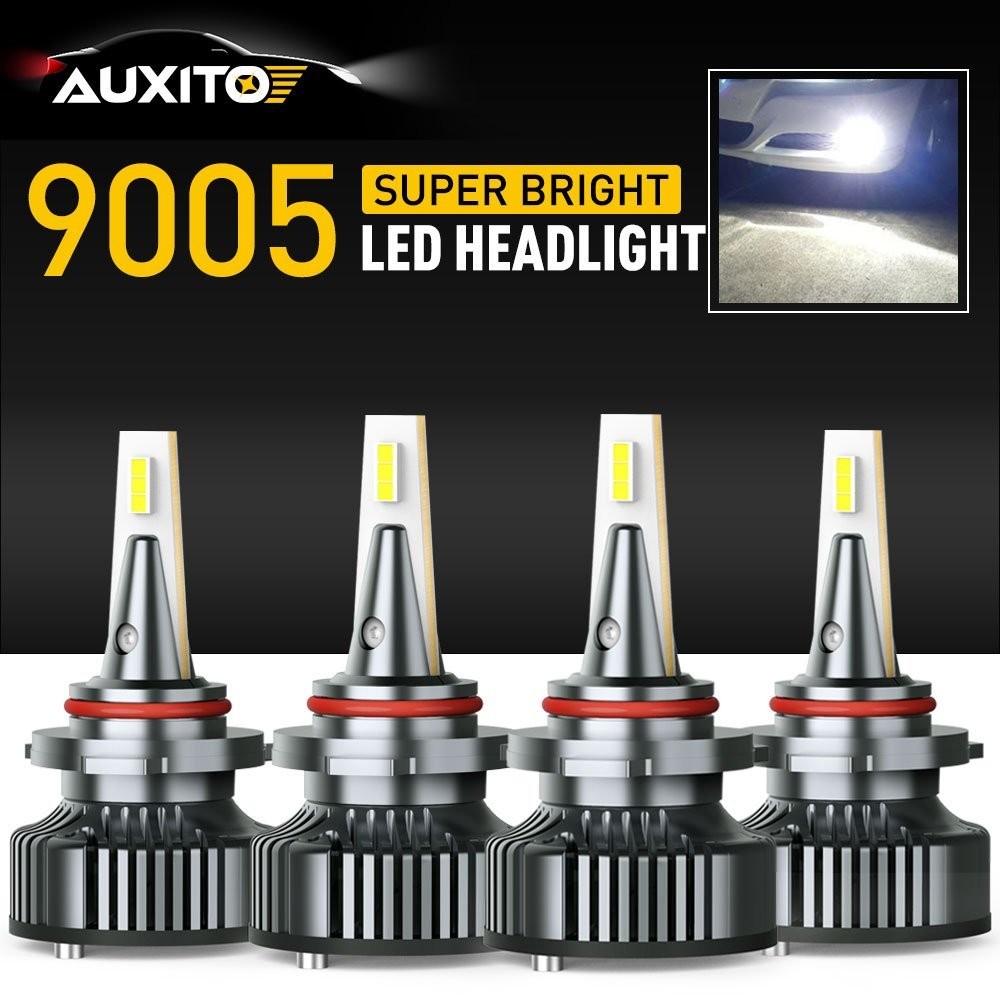 4pcs AUXITO 9005 LED Combo Headlight Bulbs Hi Low Beam Kit High Power Headlamp