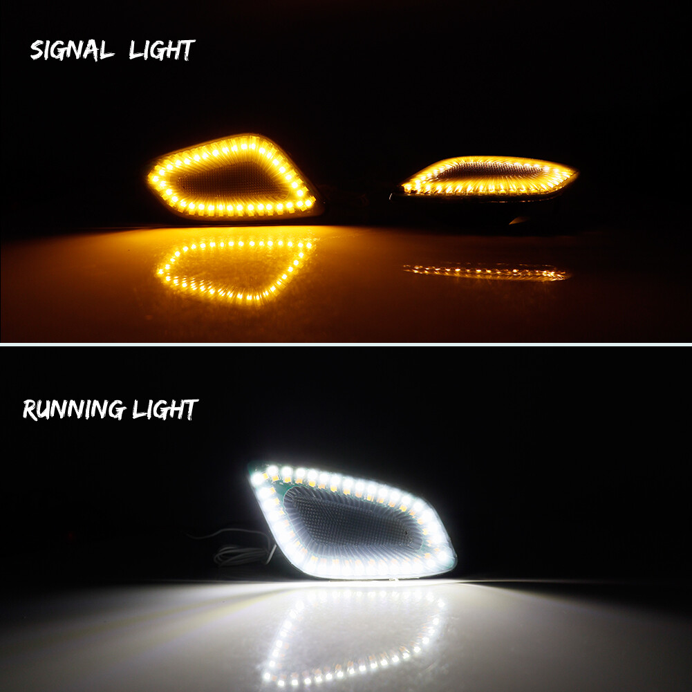 For 1997-2006 Jeep Wrangler Smoke SWITCHBACK LED Amber&White Side Marker Lights