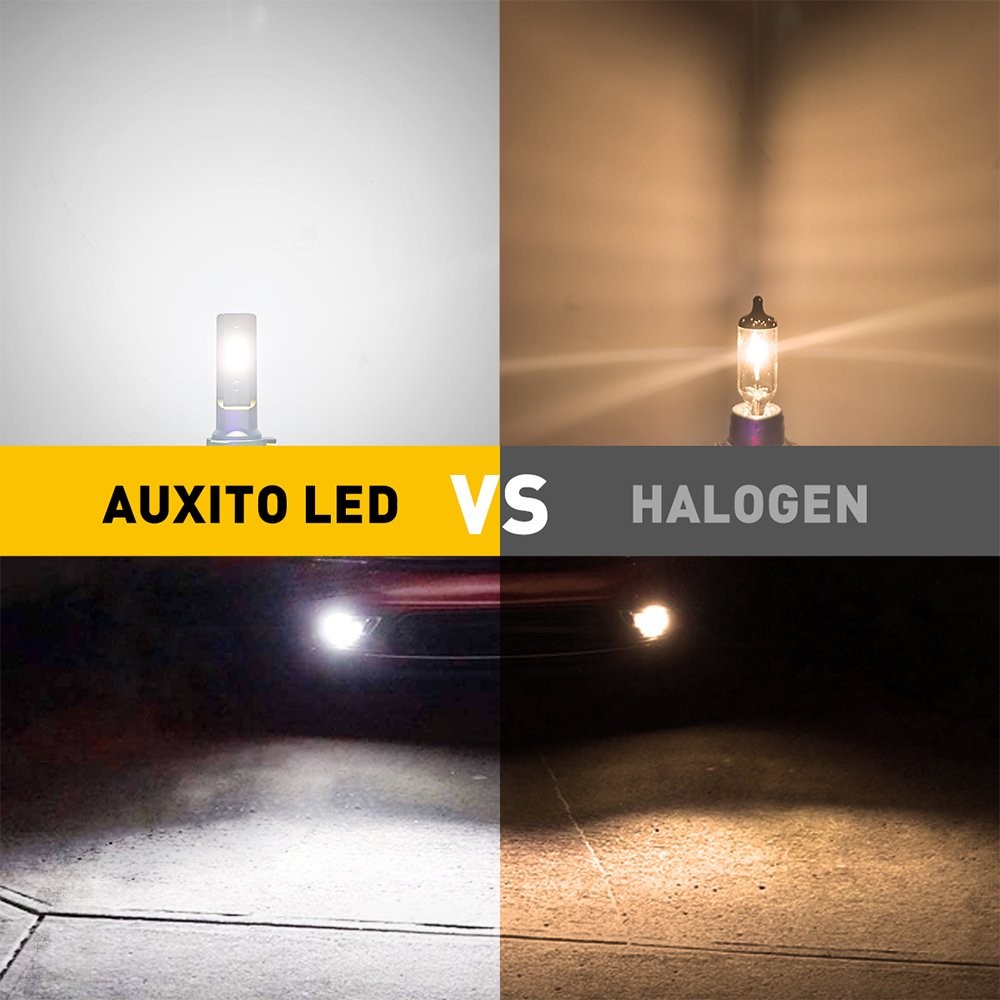 AUXITO H11 LED Headlight Kit Low High Beam BF3 Super Bright 3000K amber Bulbs