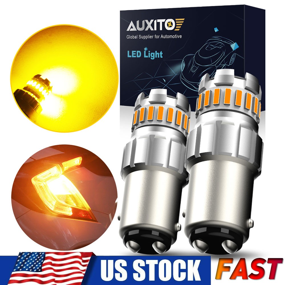 AUXITO 1157 Amber Yellow LED Turn Signal Indicator Parking Light Bulbs CANBUS 2x