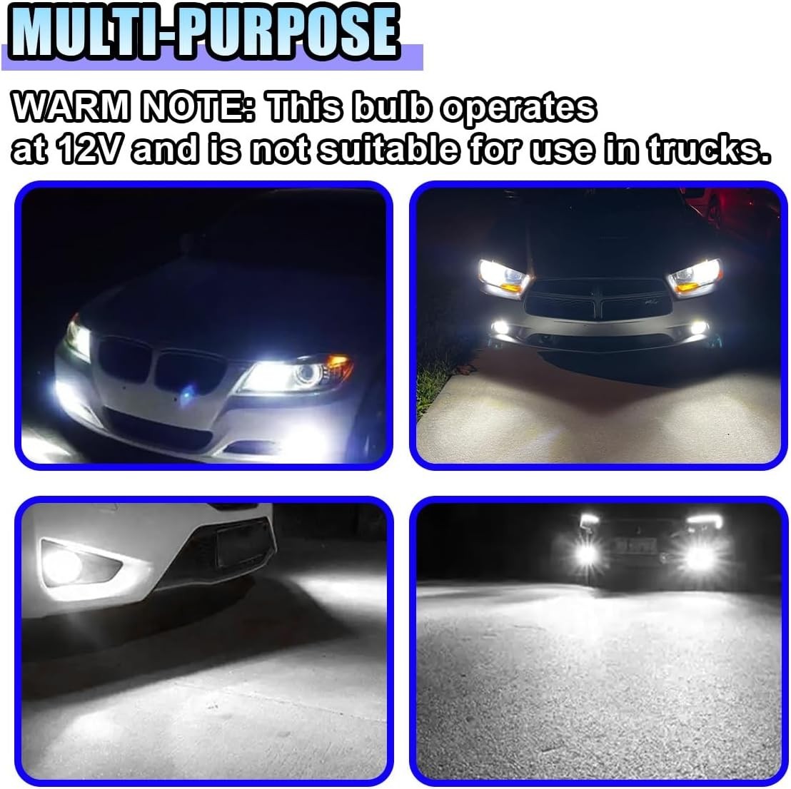 High Brightness 6500K H11 LED Fog Lights – 2PCS, Universal Fit, 50000 Hours Life