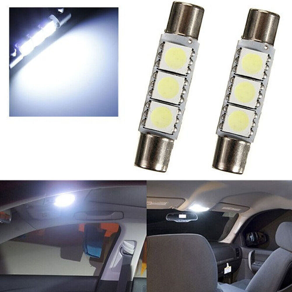 16X 5050 3-SMD 31mm 6641 Fuse LED Bulbs Vanity Mirror Light Sun Visor Lamp White