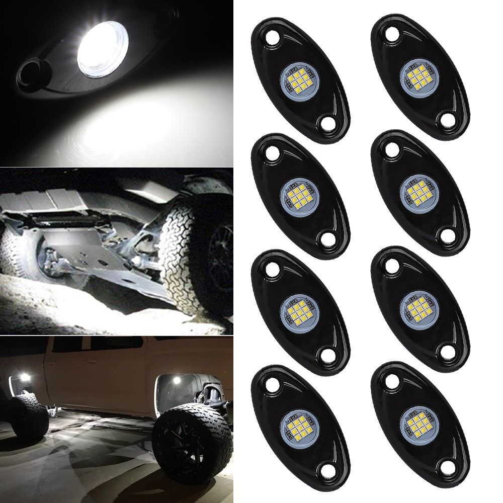 96PCS Cold White LED Pods Rock Light Kit Underbody Glow Lamps For Pickup Truck