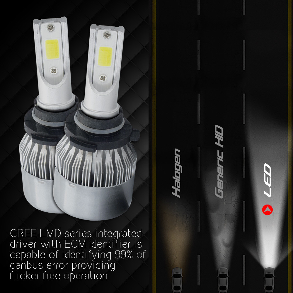 White 9006 HB4 HB4U LED 6500K Low Beam Bulb 388W 38800LM Headlight Kit CREE