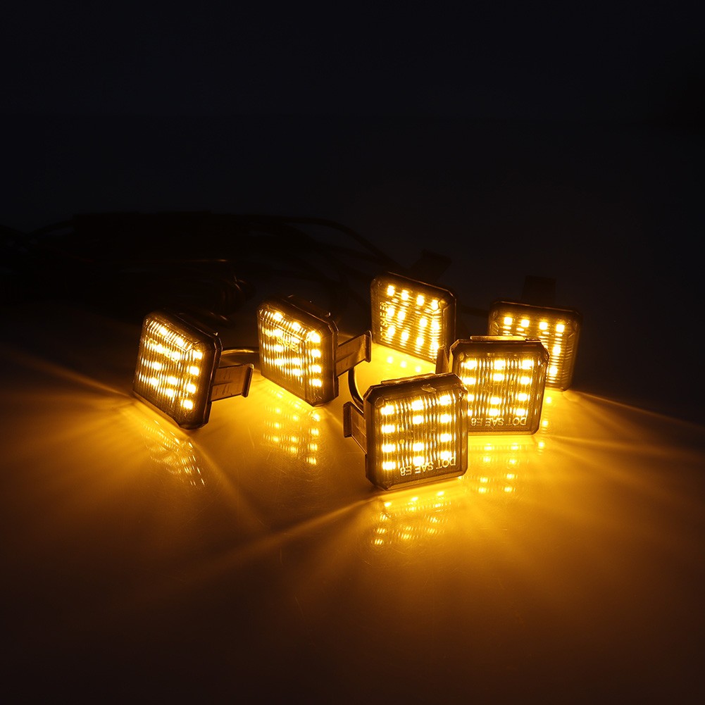 6PCS Smoke Amber LED Front Grill Lighting Kit For Toyota 2024+ Land Cruiser J250