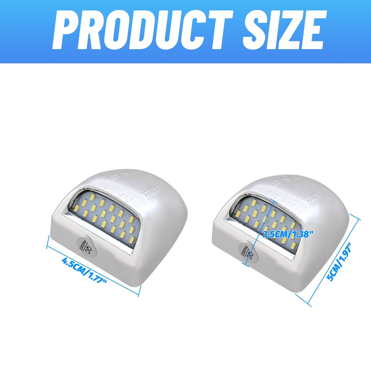 LED Chrome License Plate Lamp For Chevrolet Silverado 1500/2500/3500HD 1999-2013