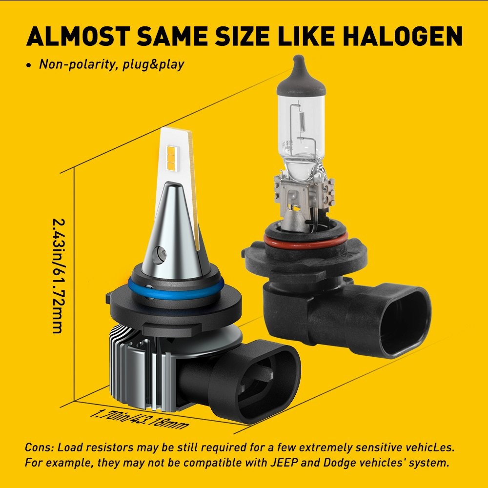AUXITO 9006 HB4 3000K Amber LED Headlight Kit Low Beam Pair Light Bulbs FOGLIGHT