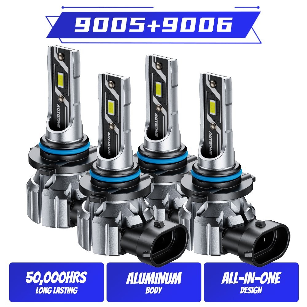4x 9005 9006 HB3 HB4 LED Combo Headlight High Bulbs Low Beam Kit White Extremely