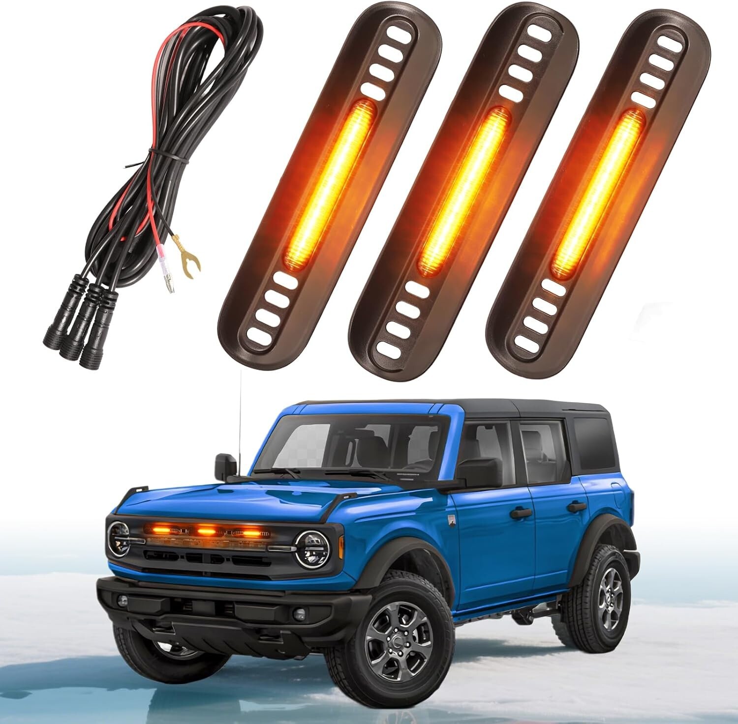 LED Grille Lights for Ford Bronco Big Bend Outer Bank 2021-2024 Accessories