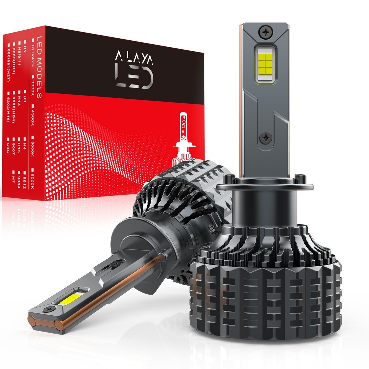 ALAYA H1 LED Headlight Bulb Kit 30000LM High Beam Light 6000K White Canbus Free