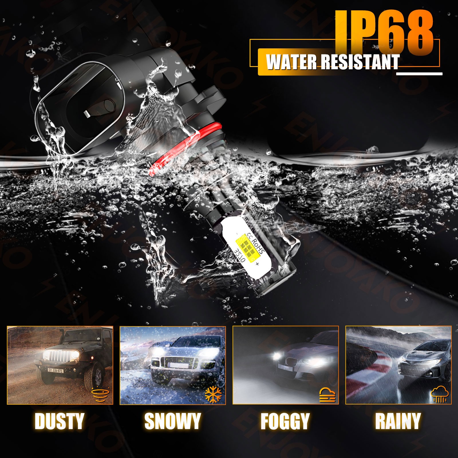 LED Headlights 9005 High Beam H11 Low Beam Bulbs Super Bright 6000K Xenon White
